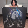 Crystal Artist Olga Azaroff and crystal portrait of Bob Marley