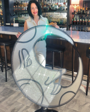 Commission crystal painting Studio54 theme inspired for restaurant, custom commission full covered with crystals