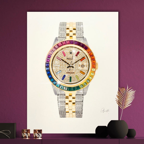 Rainbow watch crystal wall art