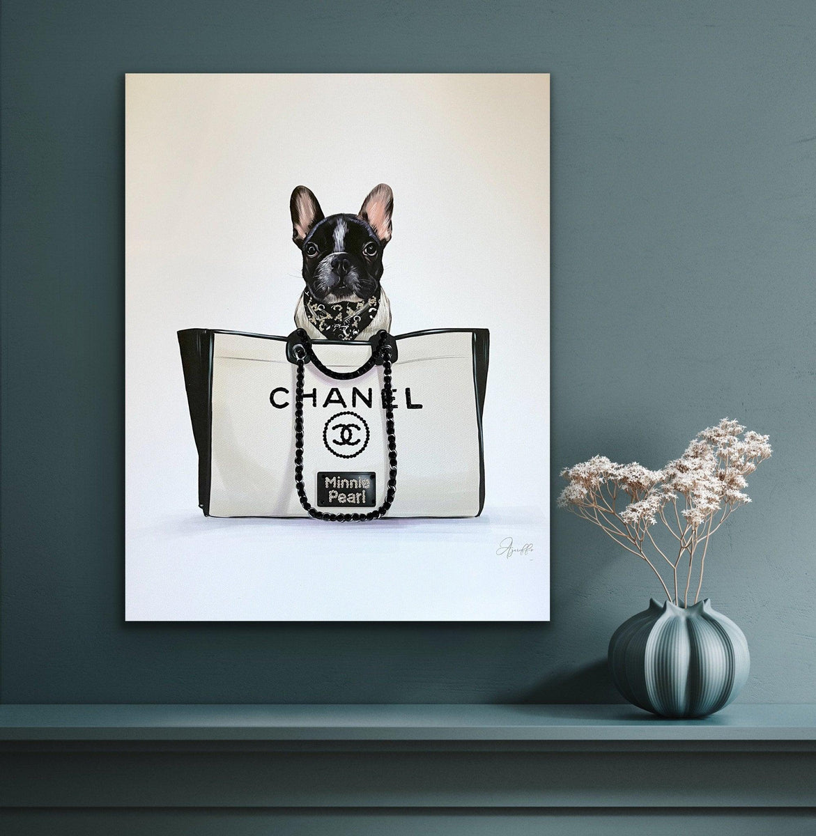 French bulldog chanel print best sale