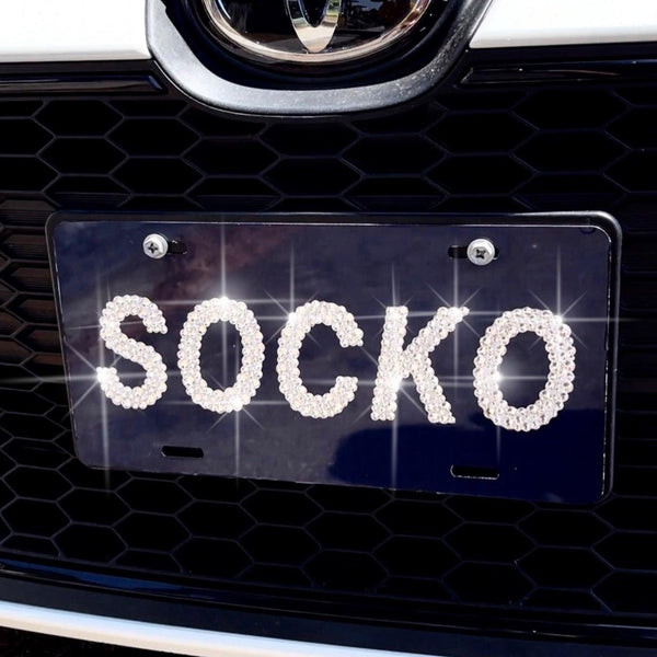 Customize Crystal Bling Sparky License Plate with Original Crystal Sparky Rhinestone - Azaroffs