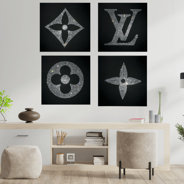 Fashion Wall Set of 4 Bling Monogram - Azaroffs
