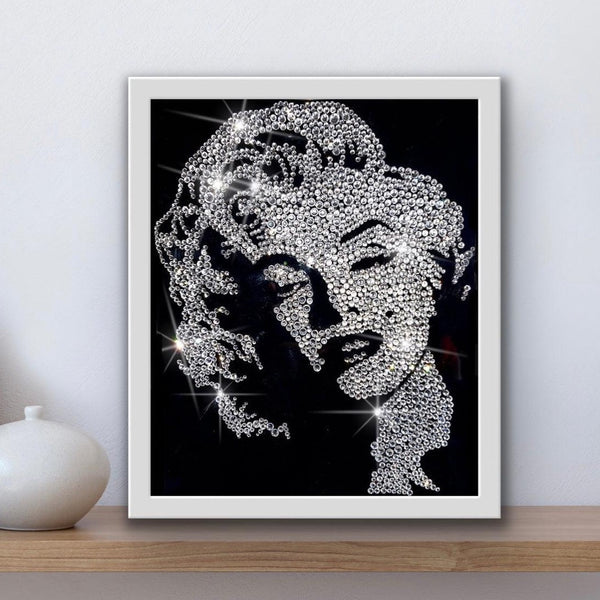 crystal portrait, Wall art, Marilyn Monroe, Shining Picture, Crystals Art, engraving, portrait art, Bling Picture, Art lover, Swarovski Crystal, Shine Image, Crystal Photo, Bling Image, Crystal Image, Shine Photo, Bling photo, Marilyn Monroe Portrait, Handmade crystals work, Diamond photo3D Crystal Portrait Of Marilyn Monroe With Shine Sparky Swarovski Crystals | Best Wall Art Portrait | Gift For Marilyn Monroe Lovers