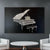 Piano Wall Decor Music Crystal print 3d White wall art Bling keyboard Canvas Photography for living room - Azaroffs