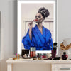 Lady in Blue Bath robe