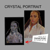 Custom rhinestone portrait of a woman, handcrafted with Swarovski crystals