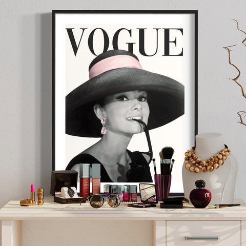 Audrey Hepburn in Pink Hat