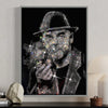 Framed rhinestone portrait, custom-made for luxury home decor