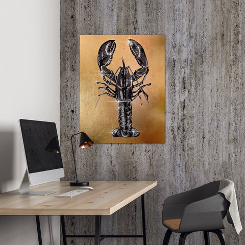 Lobster Crystal Art, Gold leaf painting