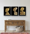 Above bed decor Set of 3 prints, Gold leaf art, Bed room set - Azaroffs