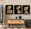 Above bed decor Set of 3 prints, Gold leaf art, Bed room set - Azaroffs