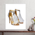 Original Swarovski Crystal Feather Shoes Portrait For Wall Art and Home Decoration | Available in Different Sizes - Azaroffs
