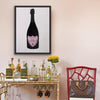 Sparky Shine Crystals Portrait of Champagne Bottle | 3D Shine Sparky Bling Champagne Bottle Portrait | Pure Handmade Wall Art - Azaroffs