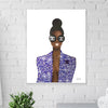 3D Shiny Diamond Crystals Portrait of Purple Coco Girl - Azaroffs