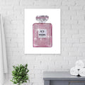 Shiny Bling Crystals Portrait of Pink Perfume | Beautiful Wall Art of Perfume with Original Swarovski Crystals - Azaroffs