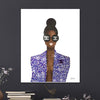 3D Shiny Diamond Crystals Portrait of Purple Coco Girl - Azaroffs