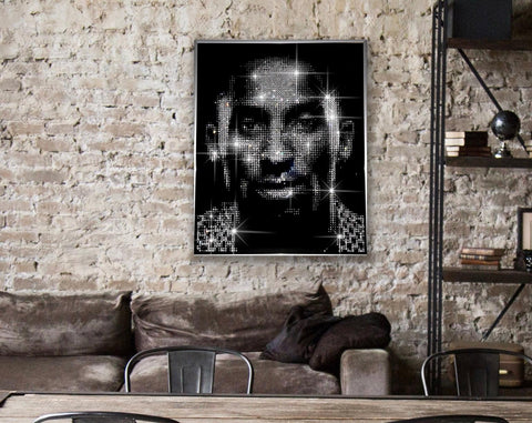 Kobe Bryant Basketball Player 3D Crystal Portrait Swarovski Crystal Wall Art - Azaroffs