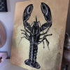 Lobster Crystal Art, Gold leaf painting