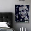 Framed rhinestone portrait, custom-made for luxury home decor