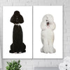 Set of 2 Fashion Crystal Poodles Canvas - Azaroffs