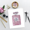 Shiny Bling Crystals Portrait of Pink Perfume | Beautiful Wall Art of Perfume with Original Swarovski Crystals - Azaroffs