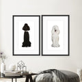 Set of 2 Fashion Crystal Poodles Canvas - Azaroffs