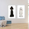 Set of 2 Fashion Crystal Poodles Canvas - Azaroffs