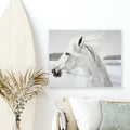 Bling Crystal White Horse Canvas - Azaroffs