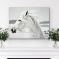 Bling Crystal White Horse Canvas - Azaroffs