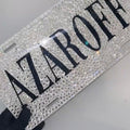 Customize Crystal Bling Sparkly License Plate with Original Glitter Crystal Sparky Rhinestone - Azaroffs