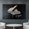 Piano Wall Decor Music Crystal print 3d White wall art Bling keyboard Canvas Photography for living room - Azaroffs